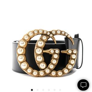 Gucci Calfskin Pearl Double G Wide Belt NEW w/tags! Size 80